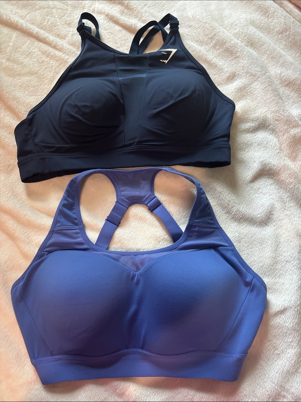 Gymshark Sports Bras — Dark Blue & Deep . Set of two